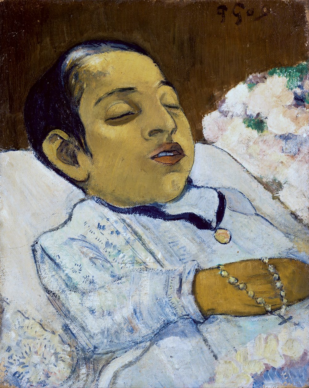 ""Atiti"" Bir Yatakta Ölü Çocuk - Tablo Paul Gauguin tarafından by Paul Gauguin