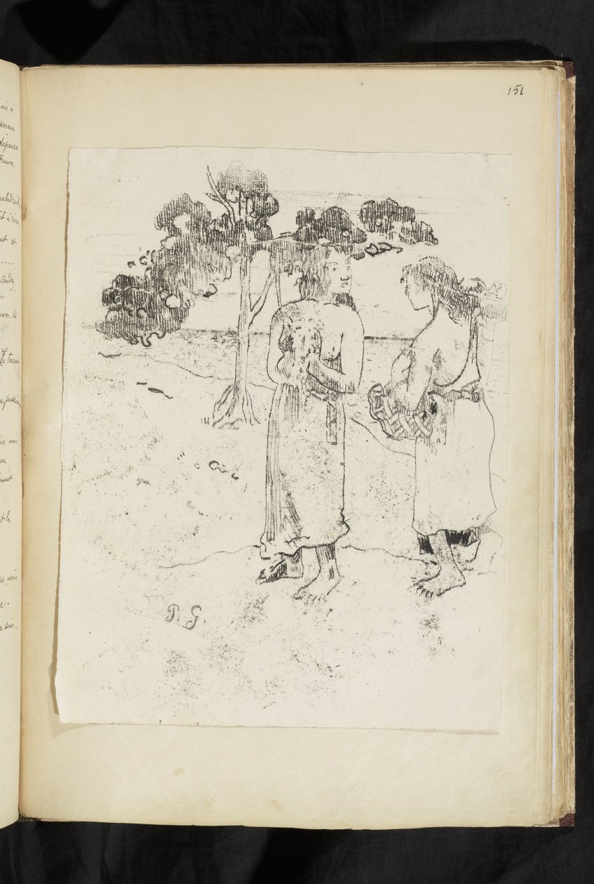 Avant et après - Bir manzarada sohbet eden iki kadın by Paul Gauguin
