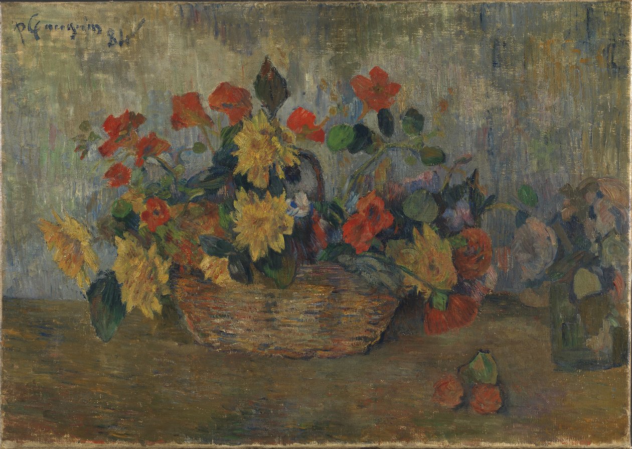 Çiçekli sepet, 1884. by Paul Gauguin