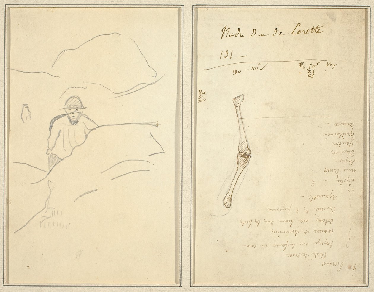 Bir Peyzajda Breton Çocuk; Bir Kol Çalışması [verso] by Paul Gauguin