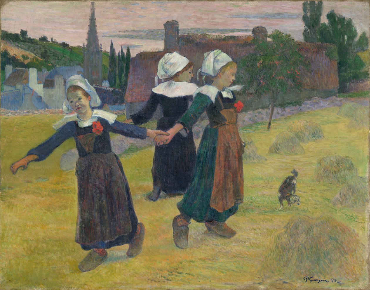 Dans Eden Breton Kızları, Pont-Aven, 1888. by Paul Gauguin