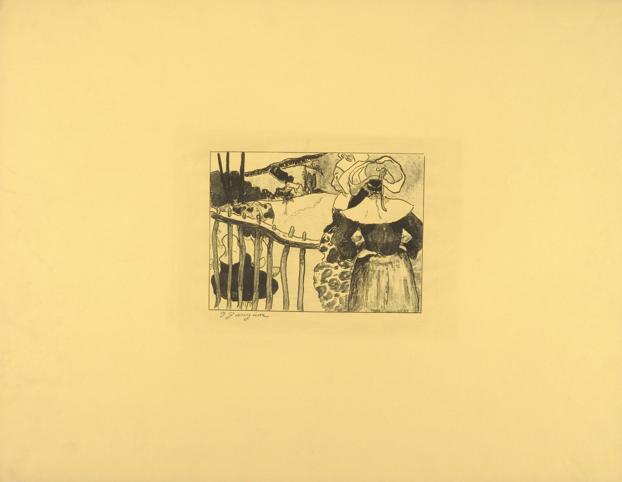 Bir Çitin Yanındaki Breton Kadınları by Paul Gauguin