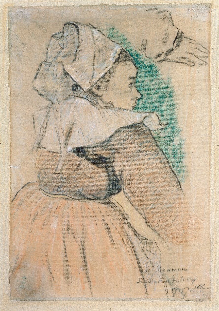 Sağ profildeki Breton kadın, 1886 by Paul Gauguin