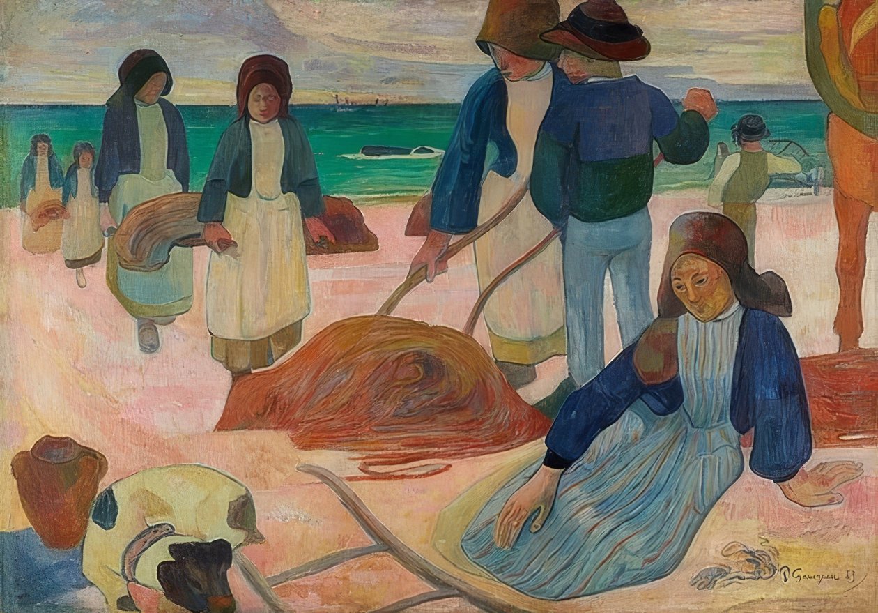 Breton Pense Kolektörleri (II) (Ramasseuses de varech (II)). 1889 by Paul Gauguin