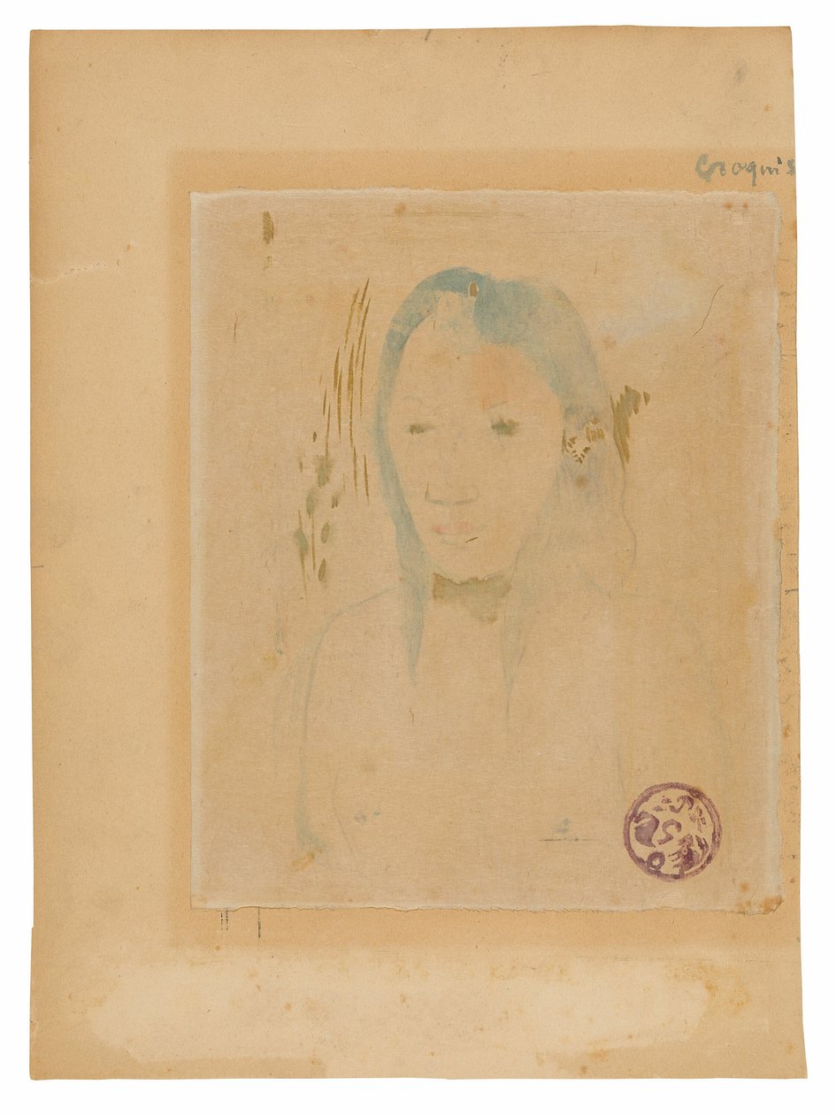 Tahitili Bir Kadının Büstü by Paul Gauguin