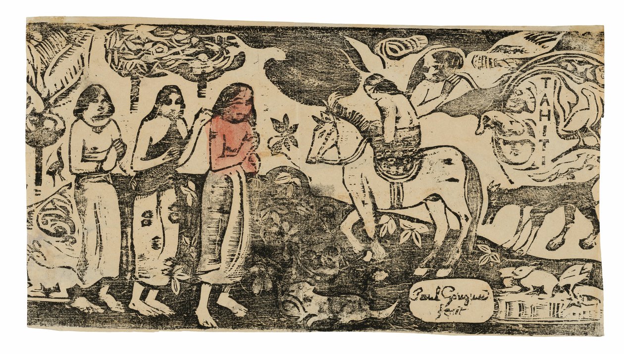Geç Ahşap Blok Baskılar Suitinden Konut Değişikliği by Paul Gauguin