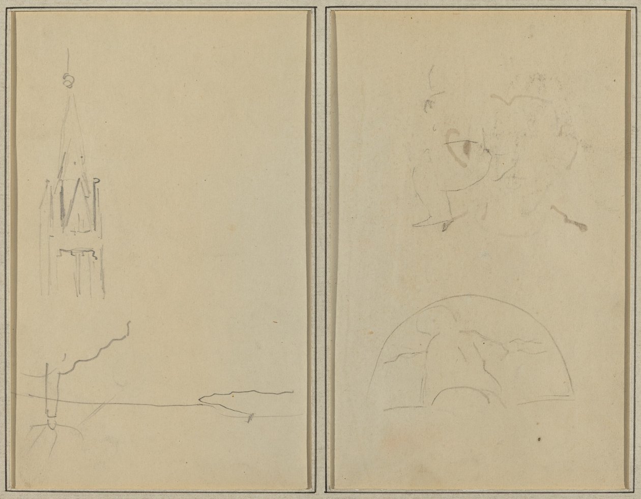 Kilise Kulesi; Bir Taraftar Kroki [rekto] by Paul Gauguin