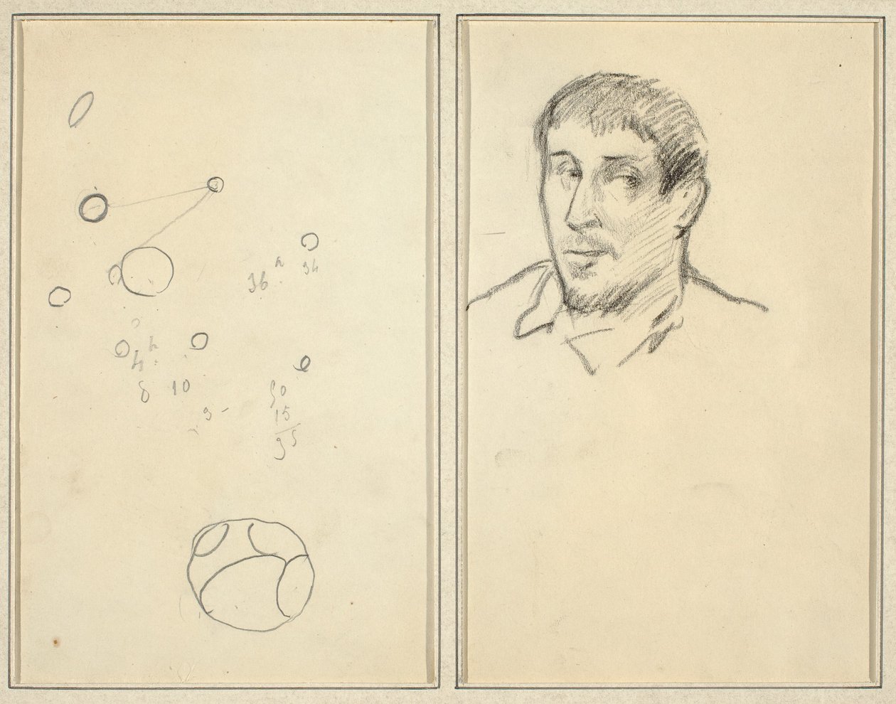 Daireler ve Sayılar; Otoportre [rekto] by Paul Gauguin