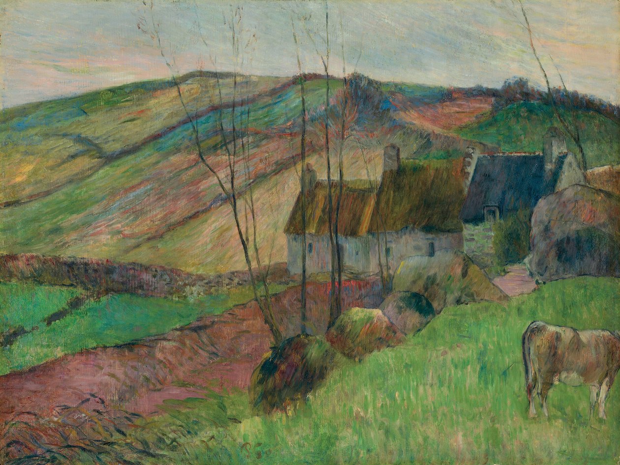 Mont Sainte-Marguerite'nin Kenarlarında Kulübeler; Montagne Sainte-Marguerite tarafında kulübeler, 1888 by Paul Gauguin