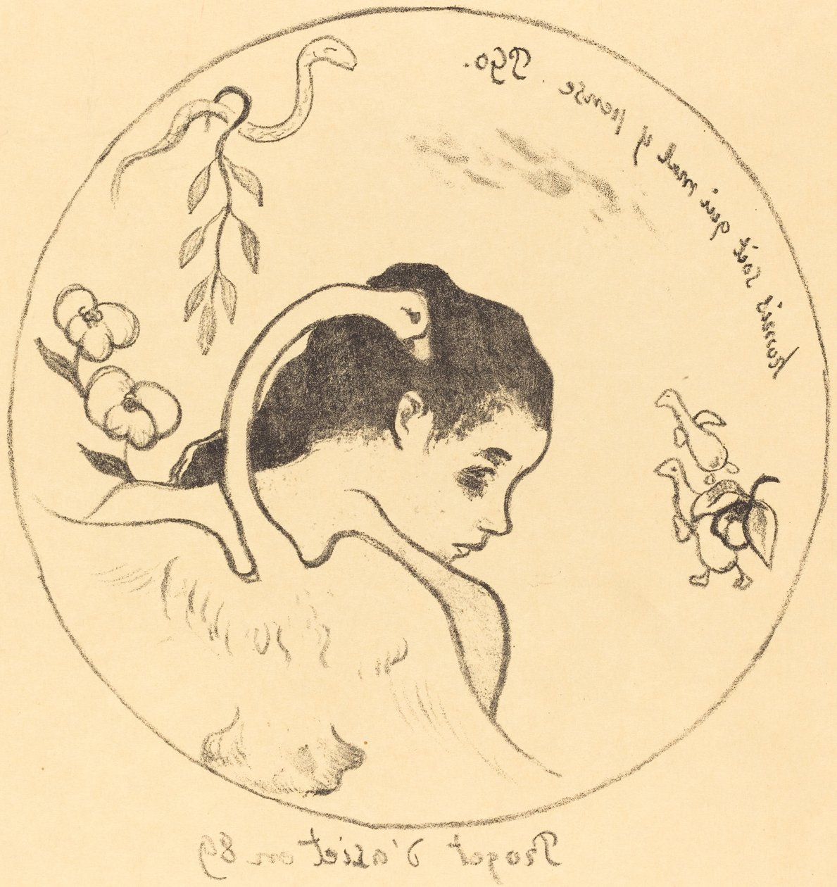Çin Tabağı için Tasarım by Paul Gauguin