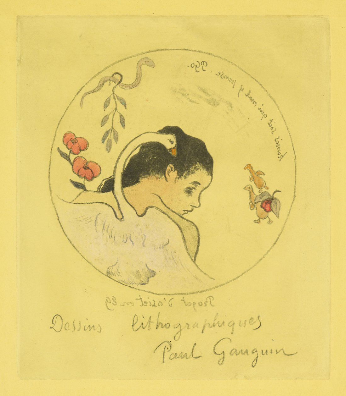 Çin Plakası Tasarımı, 1889 by Paul Gauguin