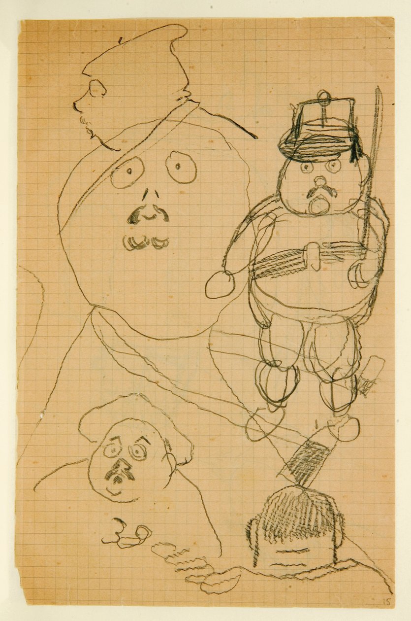 Genç Jacques Bousquet için yapılmış çizimlerden oluşan bir albümden çizim, 1889-90 by Paul Gauguin