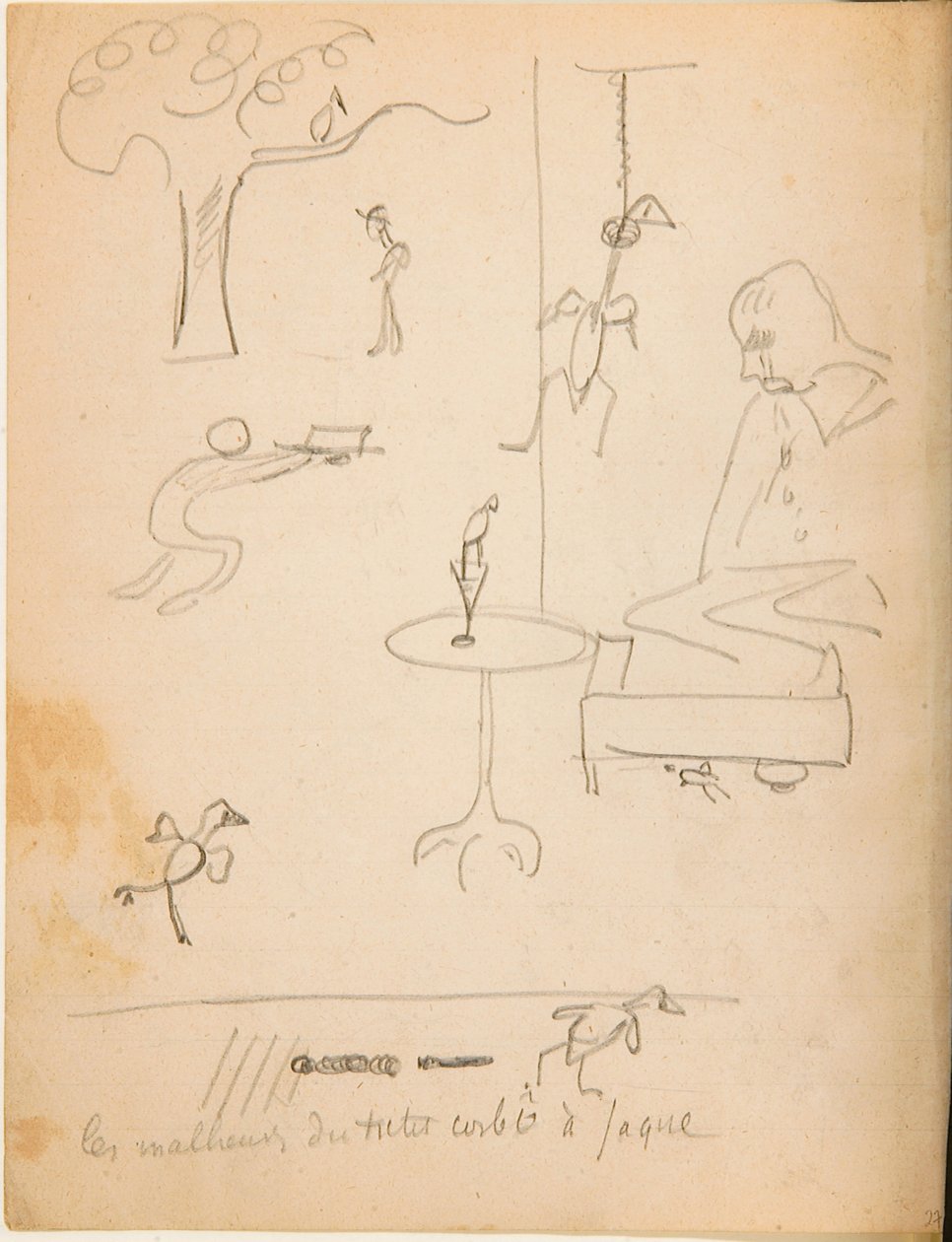 Genç Jacques Bousquet için yapılmış çizimlerden oluşan bir albümden çizim, 1889-90 by Paul Gauguin