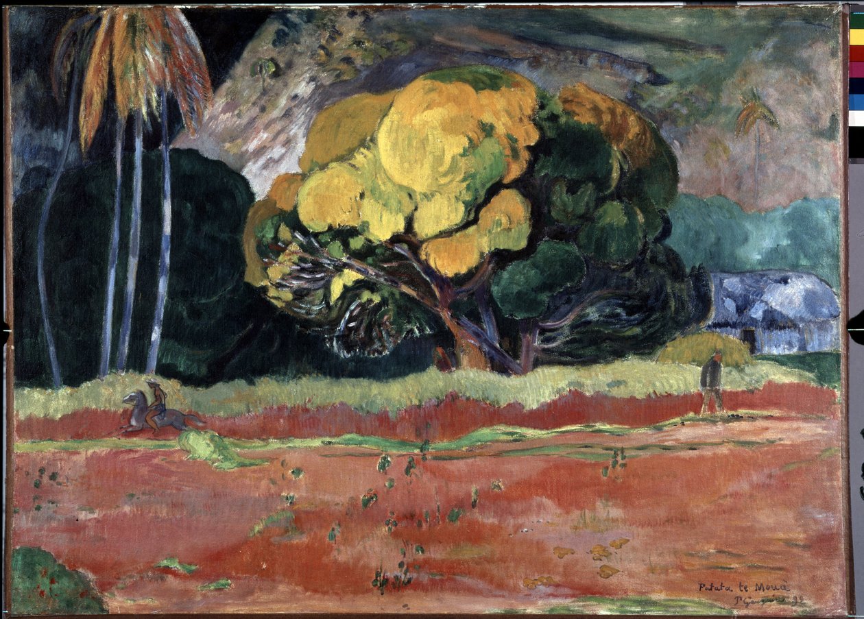 Fatata Te Moua (Dağın eteğinde veya büyük dağda). Paul Gauguin