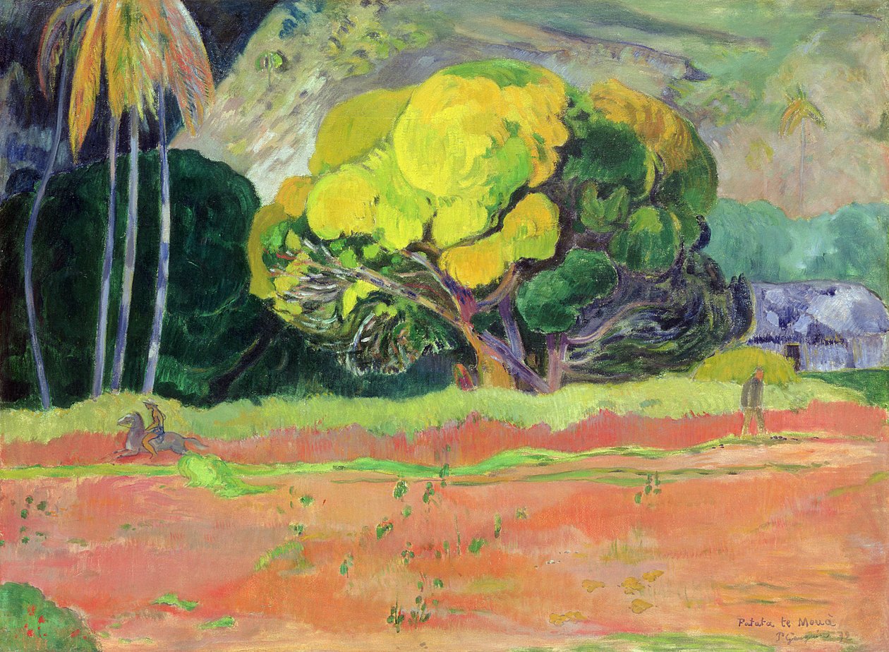 Fatata te Moua (Dağın Eteğinde) by Paul Gauguin