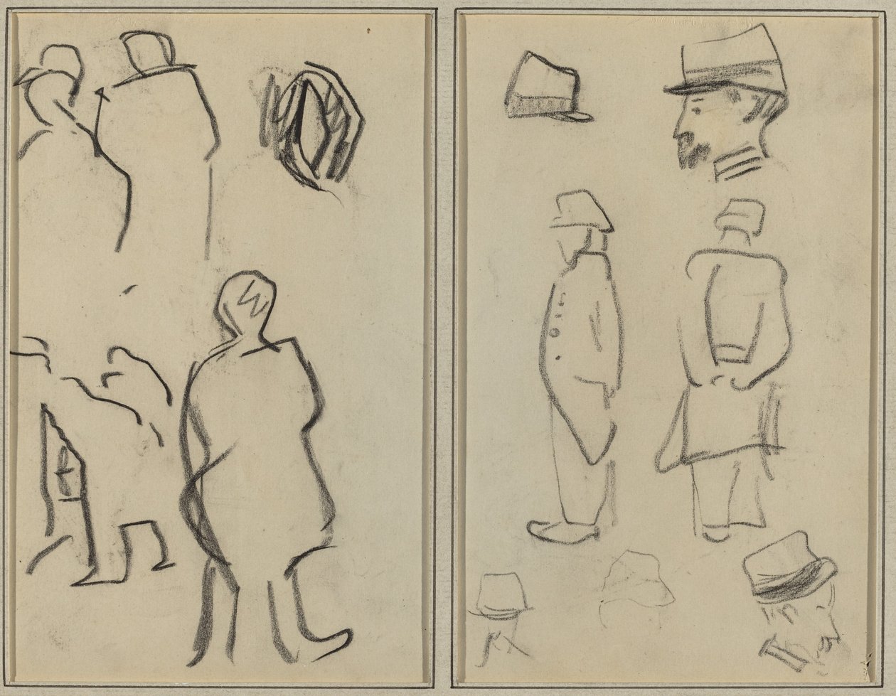 Figür Çalışmaları; Askerlerin Çalışmaları [verso] by Paul Gauguin
