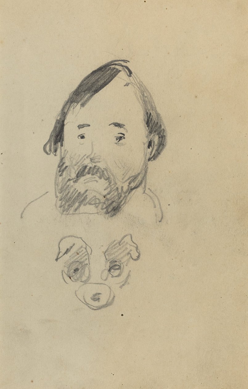 Köpek Başlı Sakallı Bir Adamın Başı [rekto] by Paul Gauguin
