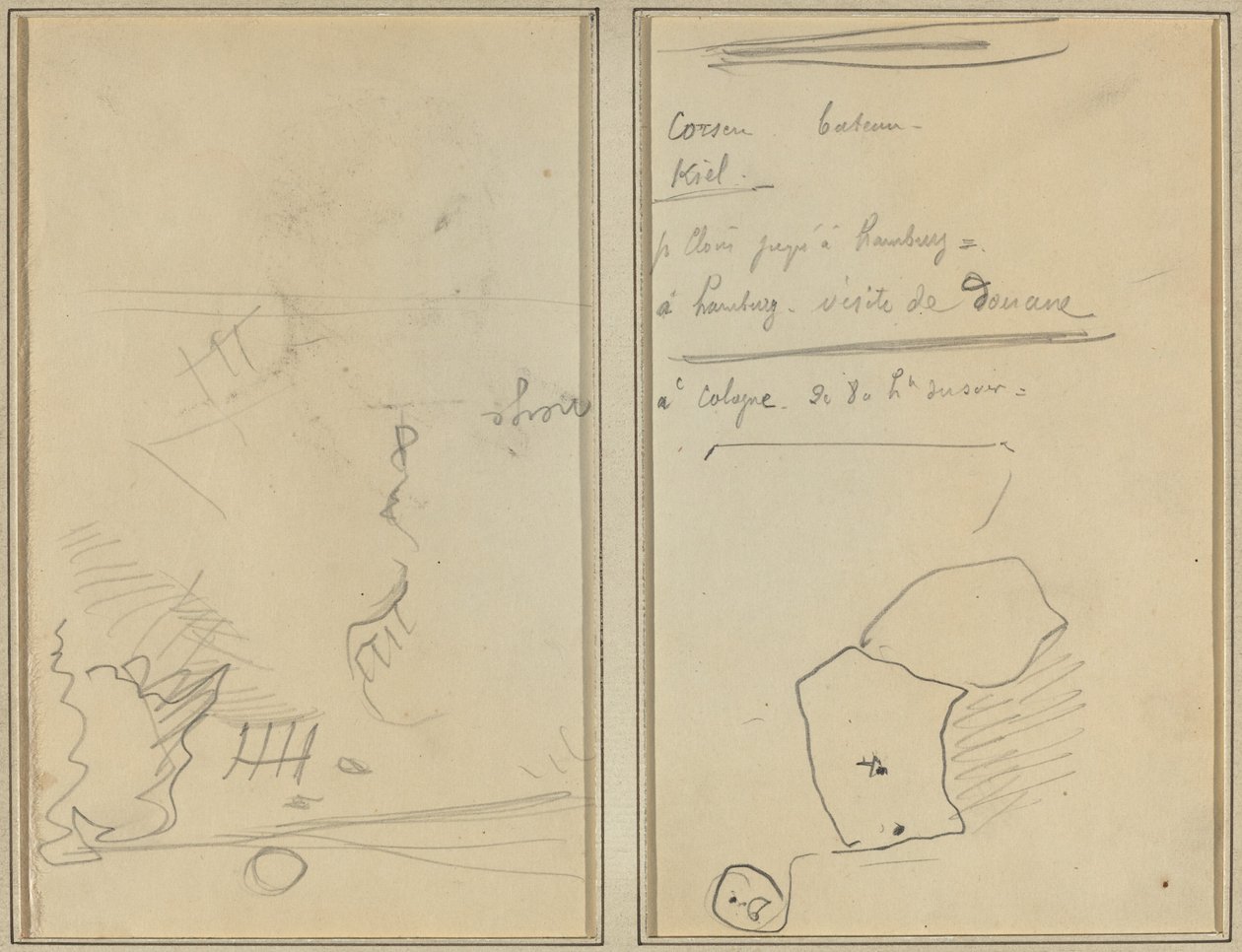 Maymun Başkanı; Şişe ve İçecek Envanteri [verso] by Paul Gauguin