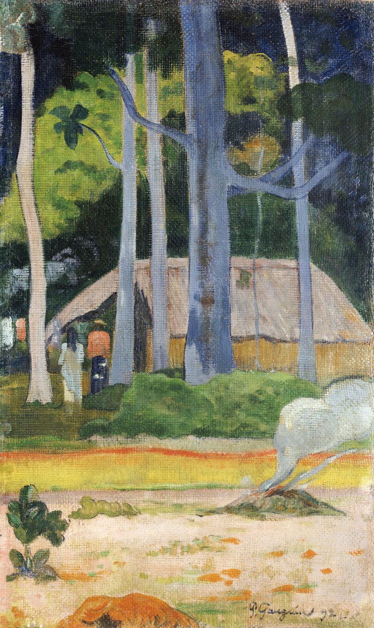 Ağaçlarda Kulübe, 1892 by Paul Gauguin