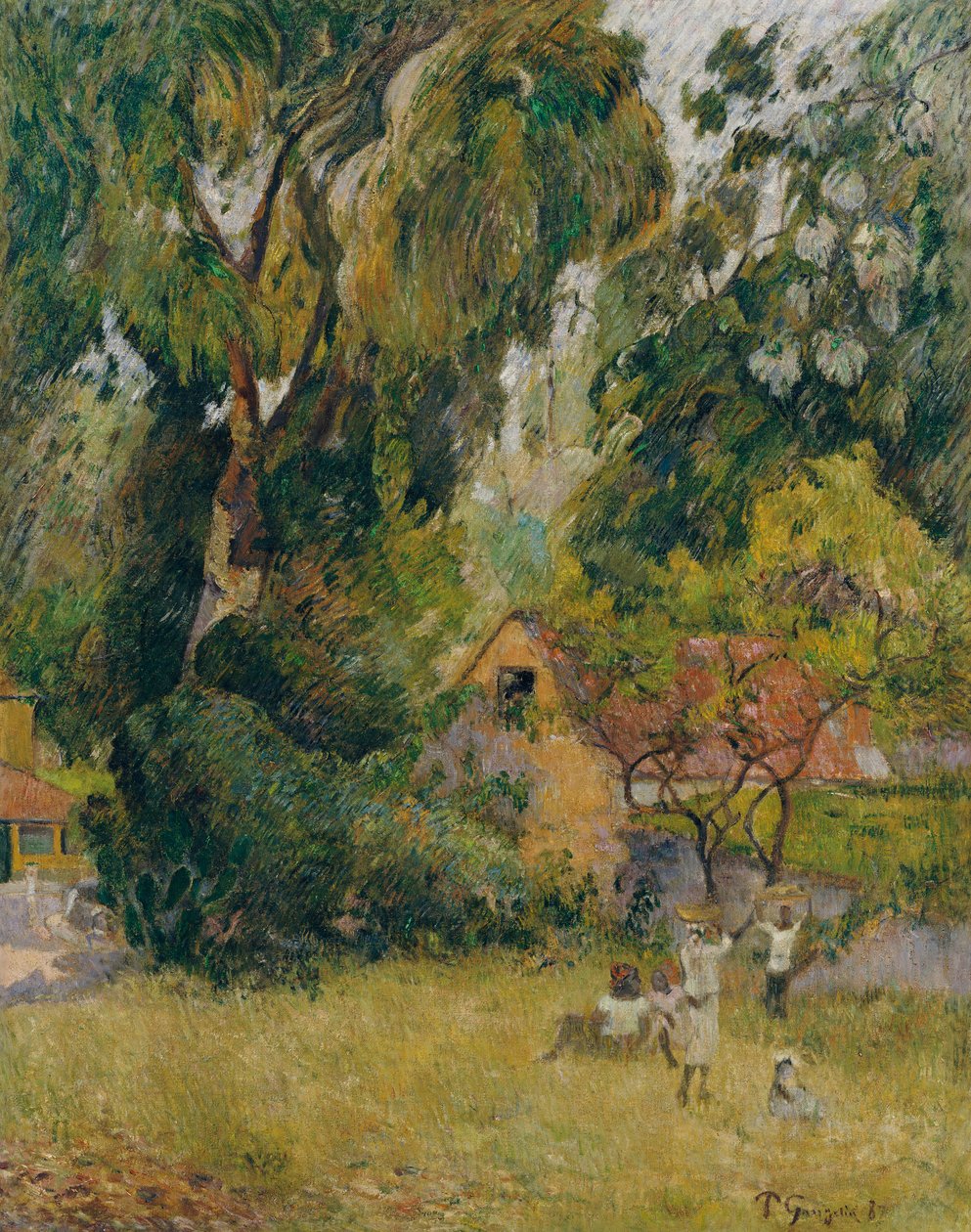 Ağaçların Altındaki Kulübeler by Paul Gauguin