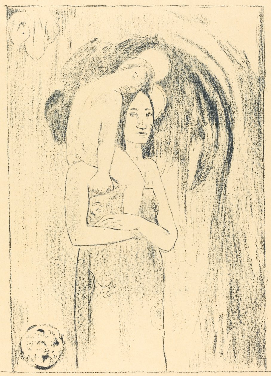 Ia Orana Maria Seni Selamlıyoruz, Mary, c. 1894. by Paul Gauguin