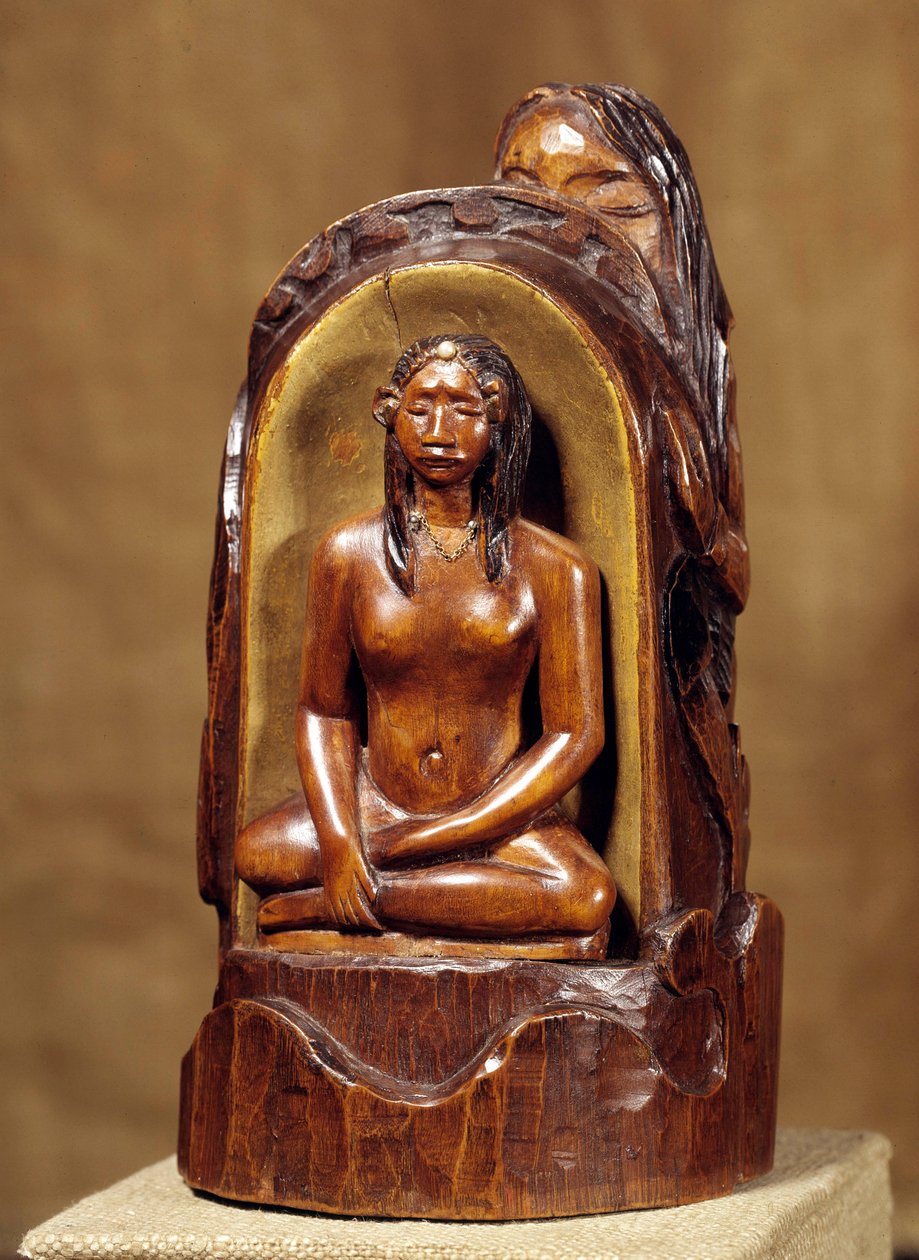 Idol a la inci Ahşap heykel, altın ve inci, Paul Gauguin (1848-1903). 1892-1893 Güneş. 0,23x0,12x0,11 m Paris, Orsay Müzesi by Paul Gauguin