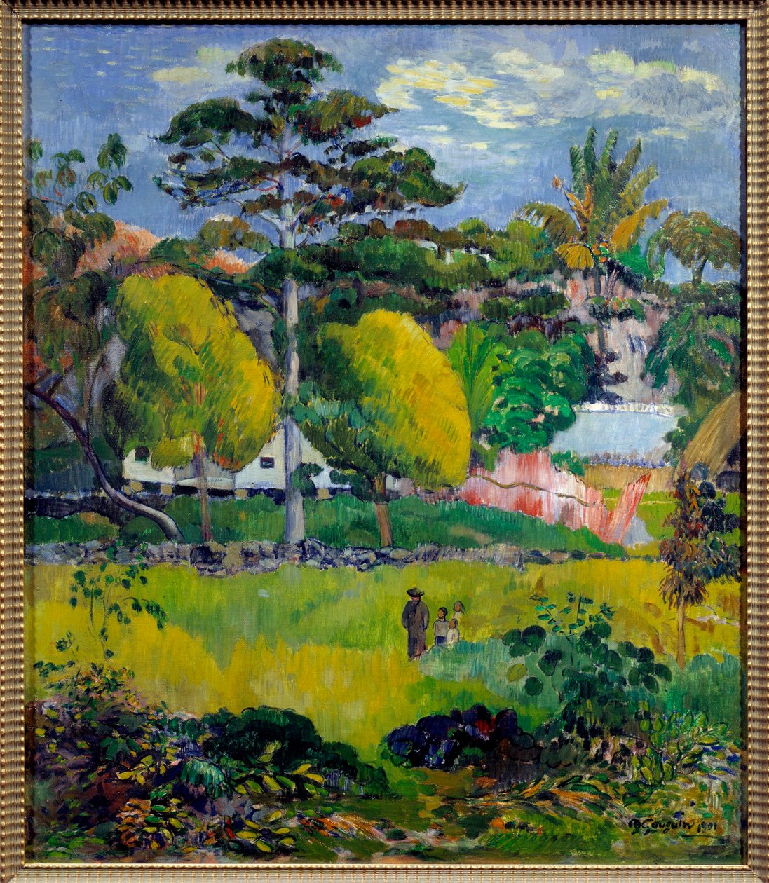 Manzara Tahiti olabilir. Paul Gauguin