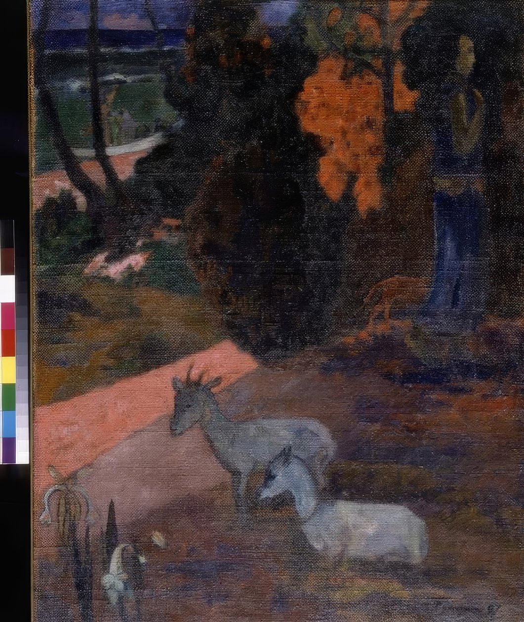 İki keçi ile manzara by Paul Gauguin