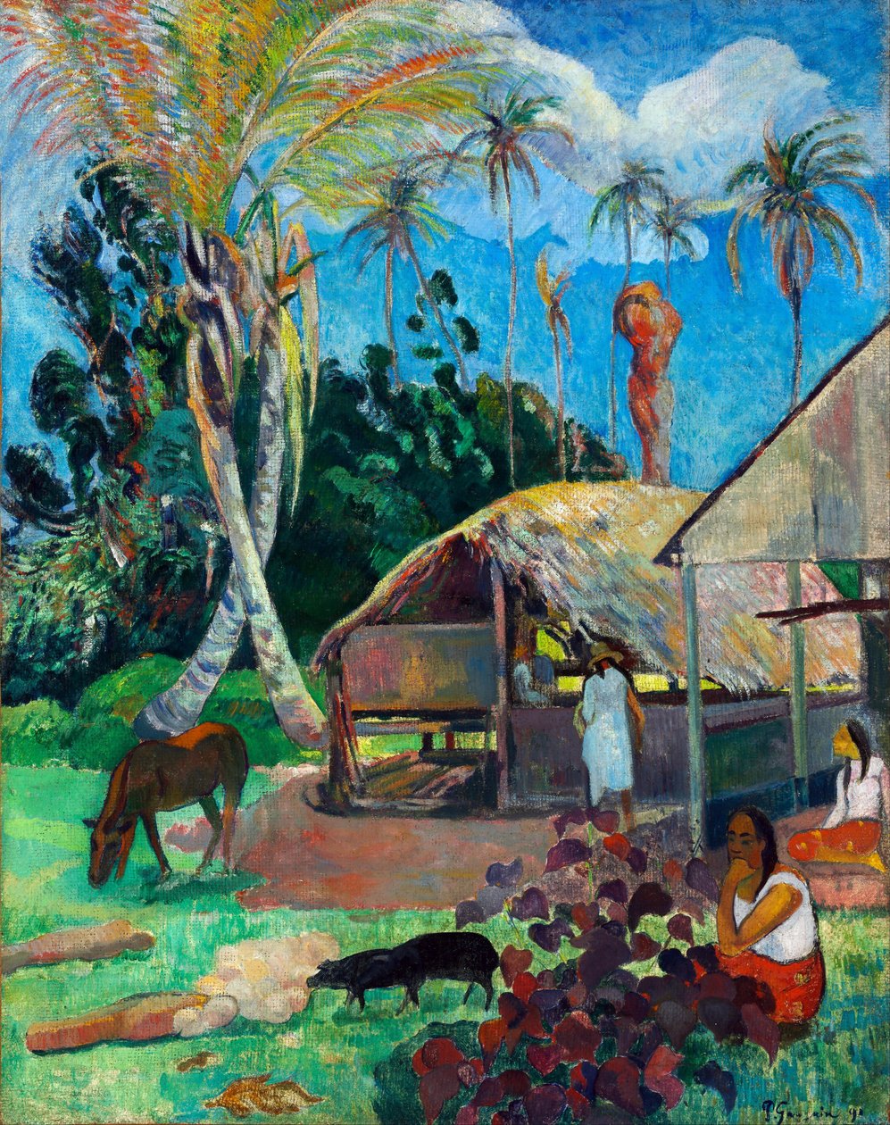 Kara Domuzlar - Kara Domuzlar - Gauguin, Paul Eugene Henri (1848-1903) - 1891 - Tuval üzerine yağlı boya - 91x72 - Szepmuveszeti Muzeum, Budapeşte by Paul Gauguin