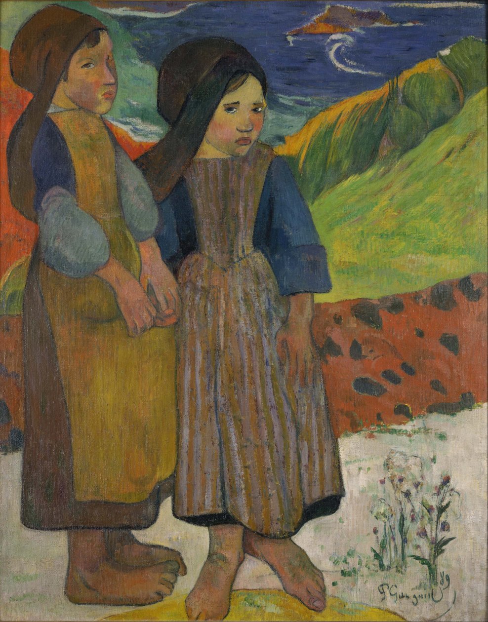Deniz Kenarında Küçük Breton Kızları by Paul Gauguin