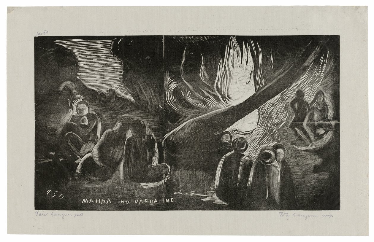 Noa Noa Suite'ten Mahna no wairua ino (Şeytan Konuşuyor), by Paul Gauguin