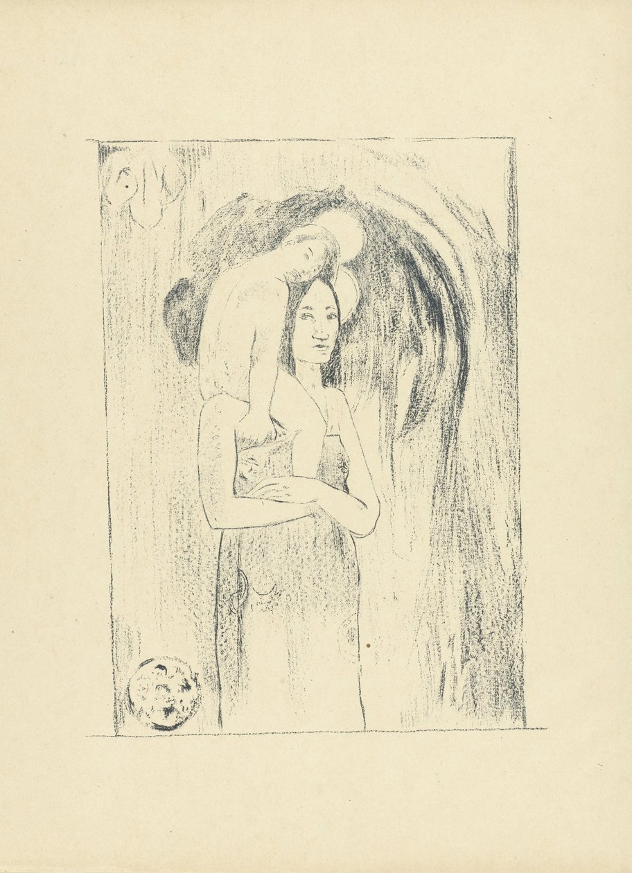 Maria Tür koyar Ja Orana Maria Bakire ve Çocuk Deneme (dizi başlığı) by Paul Gauguin