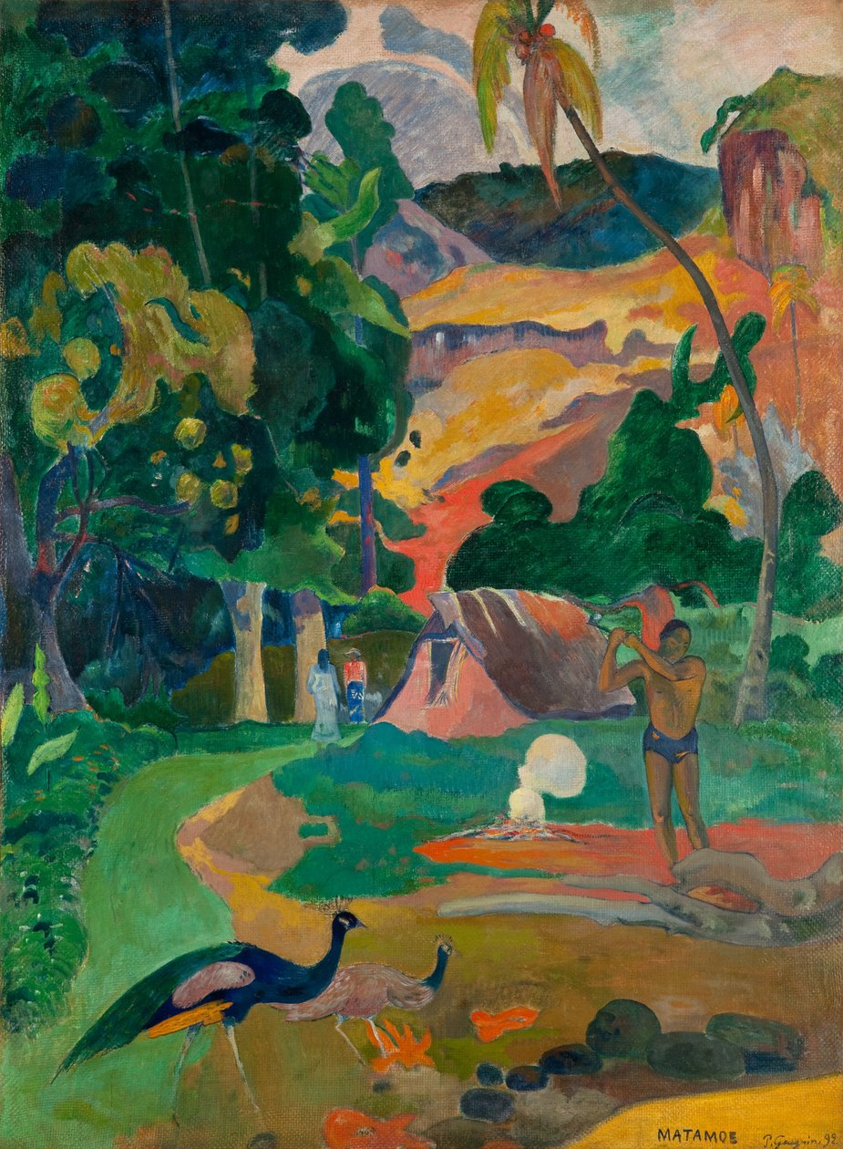 Matamoe veya Tavus Kuşlu Manzara by Paul Gauguin
