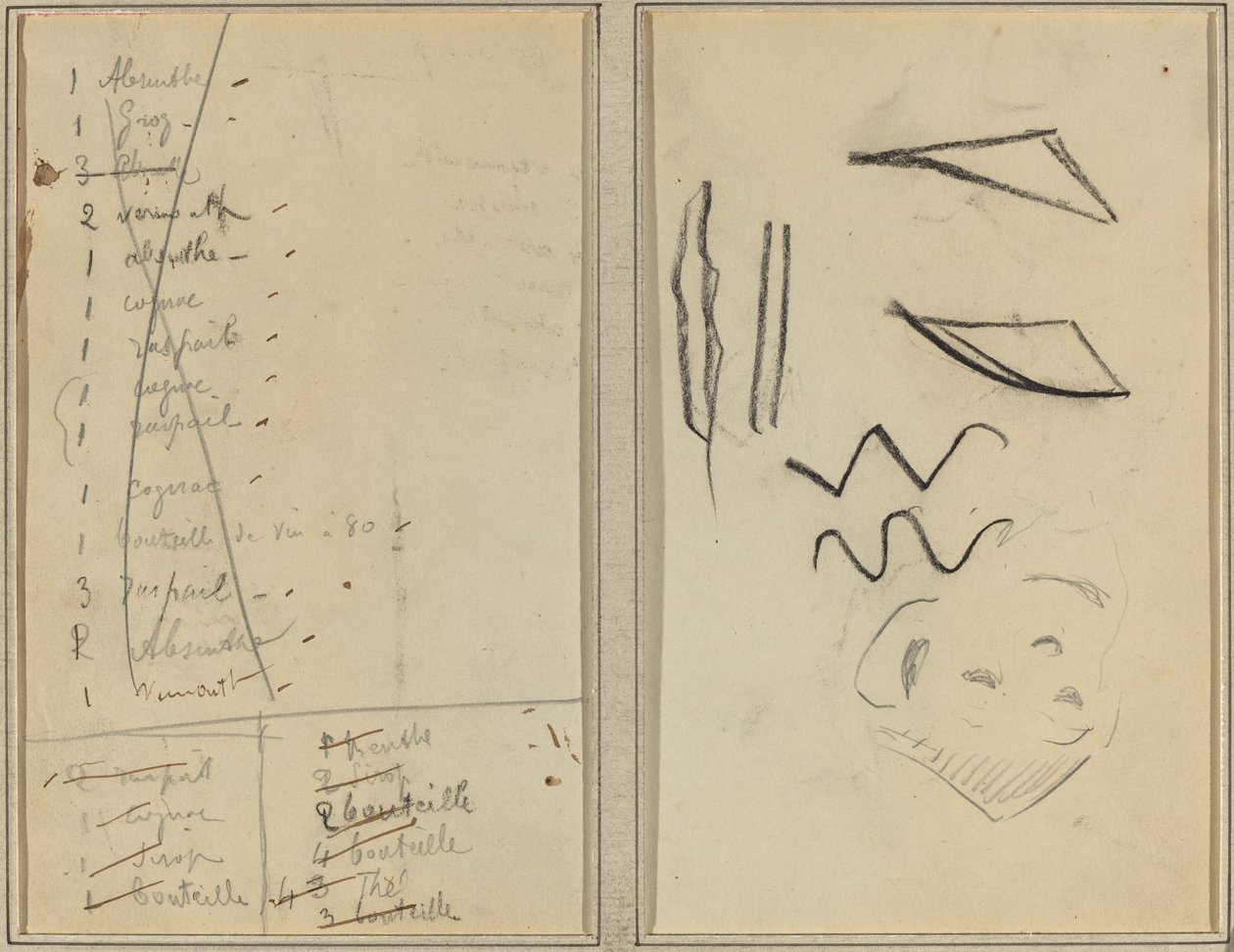 "Neige" (Kar); Yol programı [rekto] by Paul Gauguin