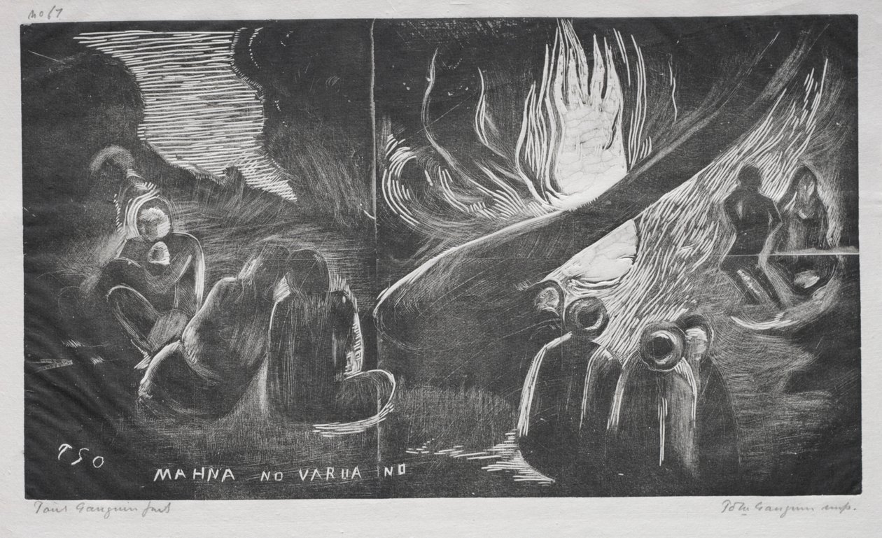 Nuh, Şeytan Konuşuyor Mahna Kötü Ruh Yok, 1893-94. by Paul Gauguin