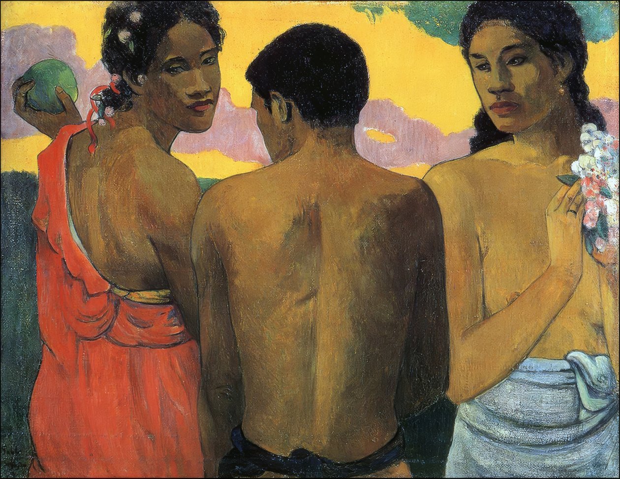 P. Gauguin, Üç Tahitili by Paul Gauguin