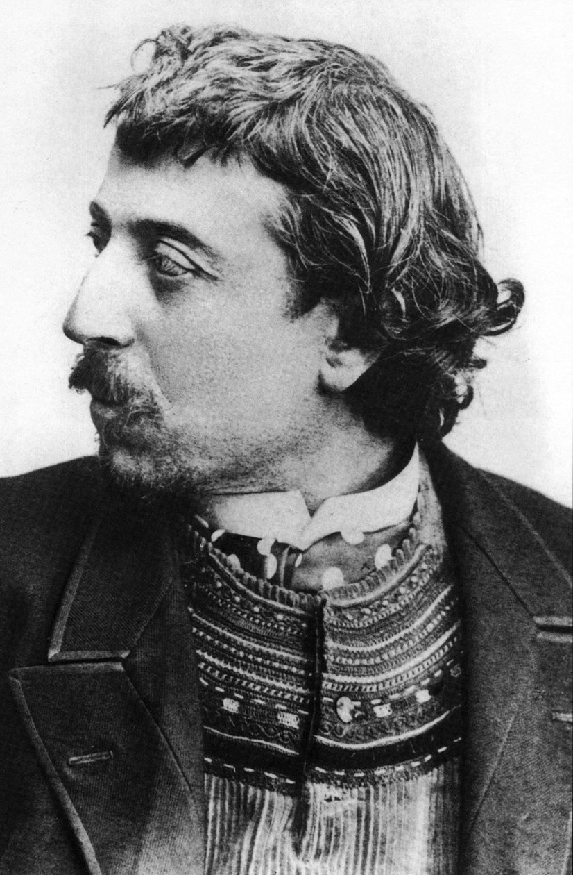 Paul Gauguin (1848-1903) Fransız ressam burada, Mart 1891'de Kopenhag'da, Carriere'ye adanmış bir breton hırka, otoportre ile by Paul Gauguin
