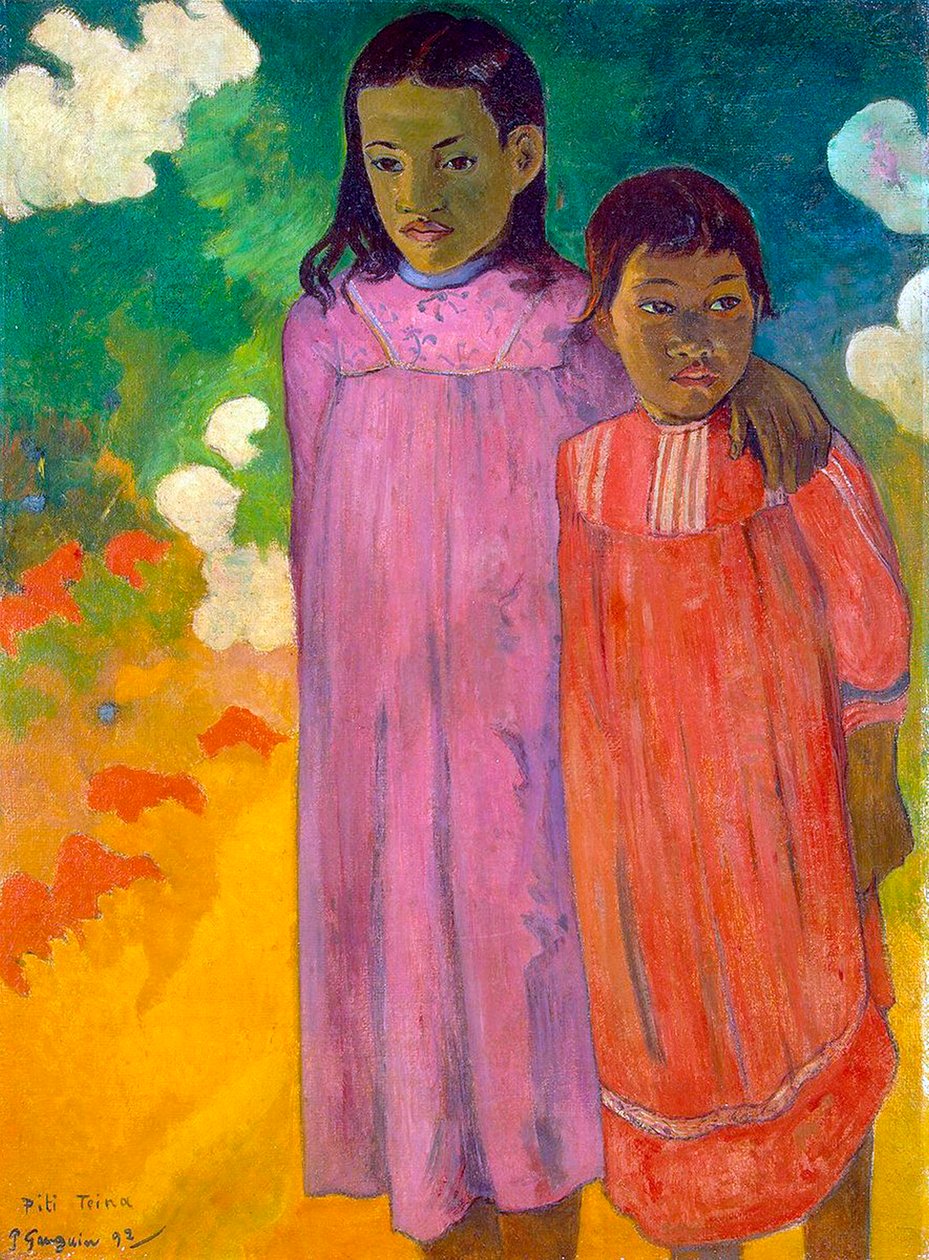 Piti Tiena, İki Kızkardeş, 1892. by Paul Gauguin