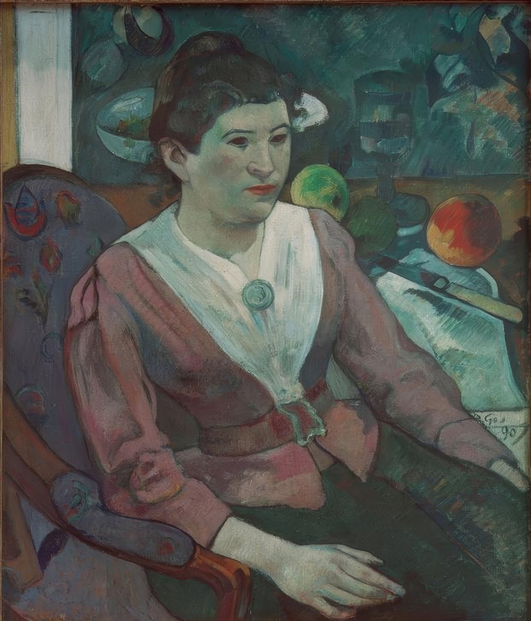 Natürmorttaki Bir Kadının Portresi, Cézanne - Marie Derr by Paul Gauguin