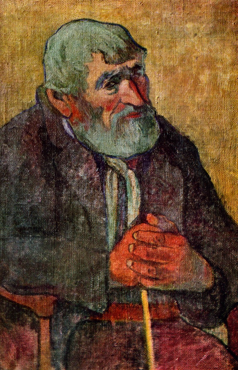 Sopalı Yaşlı Bir Adamın Portresi, 1889-1890 1939. by Paul Gauguin