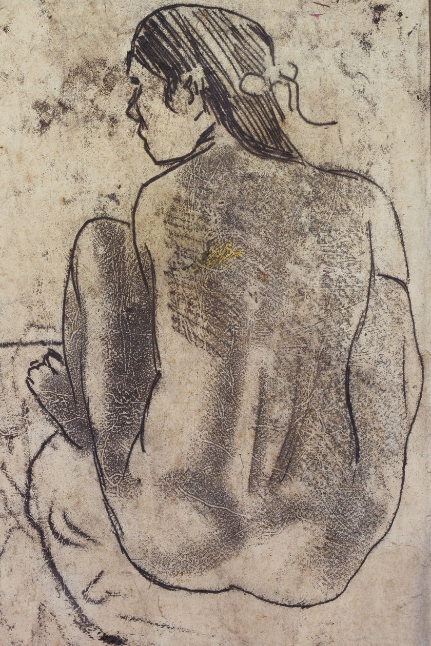 Oturan Arkadan Çıplak Tahiti, c.1902 by Paul Gauguin