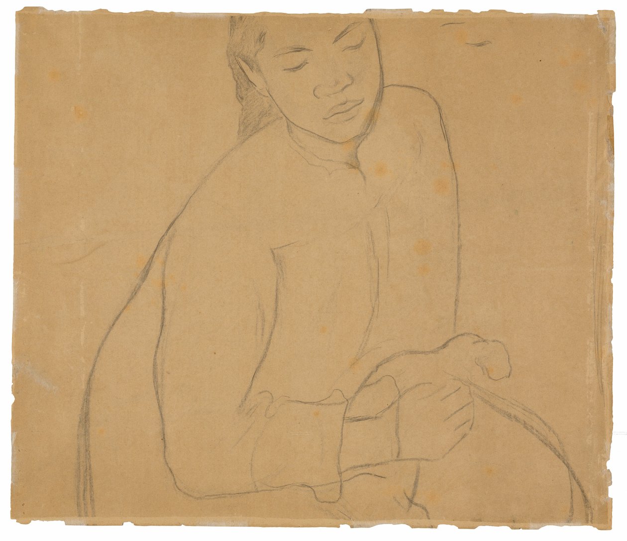 Oturmuş Tahiti kadın (te faaturuma [reverie] resim ile ilgili) by Paul Gauguin