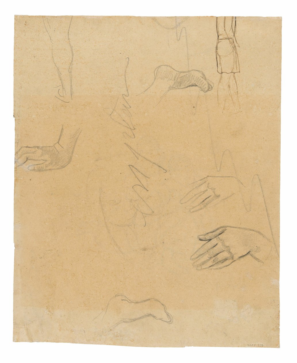 Figür, El ve Ayak Eskizleri (Aha oe feii? [Ne! Kıskanç mısın?] tablosuyla ilgili) by Paul Gauguin