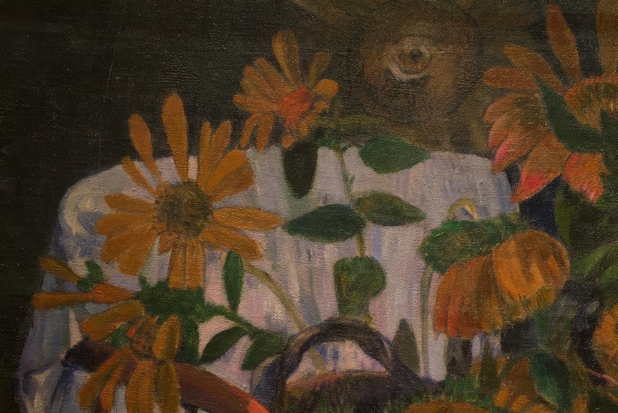 Bir koltukta ayçiçeği by Paul Gauguin