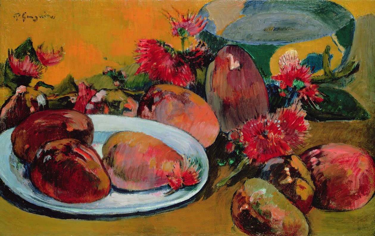 Mango ile Natürmort by Paul Gauguin