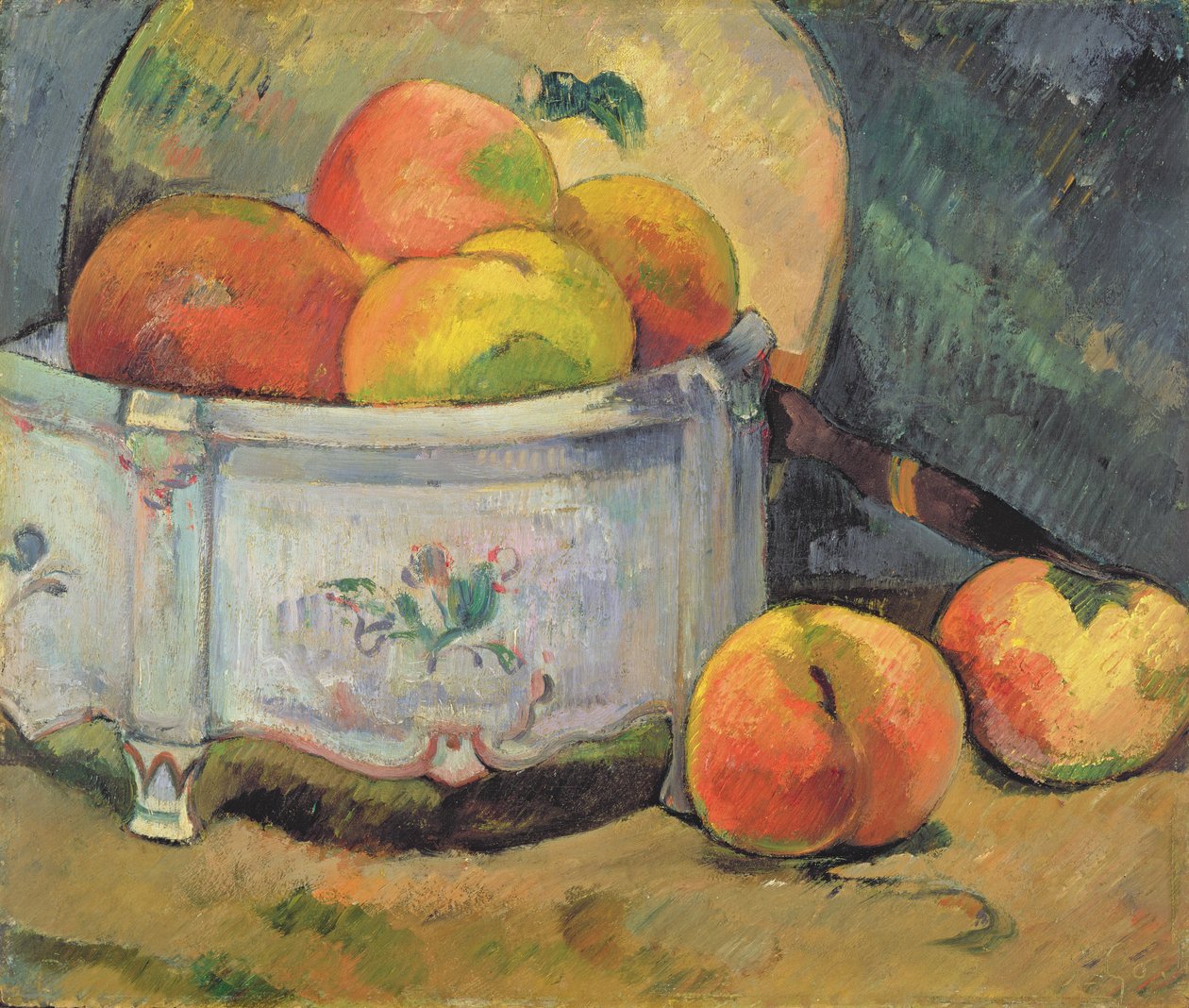 Şeftali ile Natürmort, c.1889 (panelde yağlı boya) by Paul Gauguin