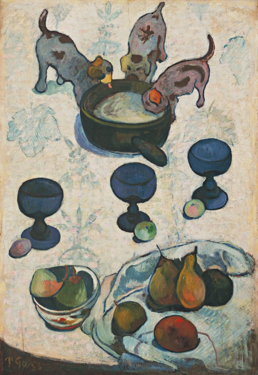 Üç Köpekli Natürmort by Paul Gauguin