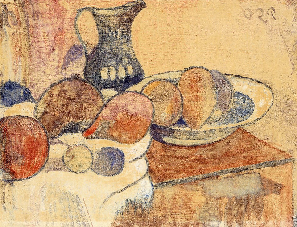 Sürahi ve Meyve ile Natürmort; Sürahi ve Meyveli Natürmort, 1899 dolayları by Paul Gauguin
