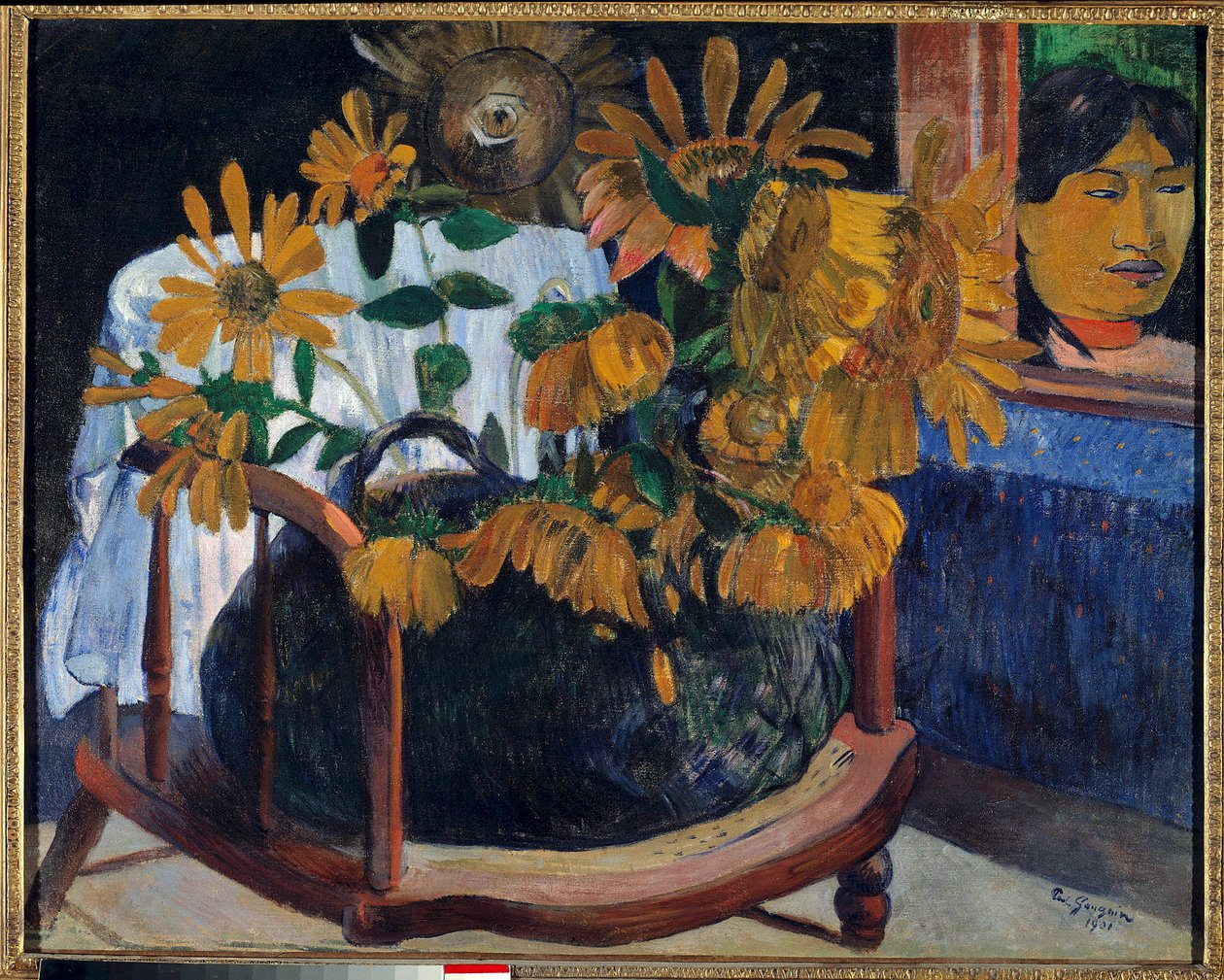 Bir koltukta ayçiçekleri Tablo Paul Gauguin (1848-1903) 1901 Saint Petersburg. Ermitaj Müzesi by Paul Gauguin