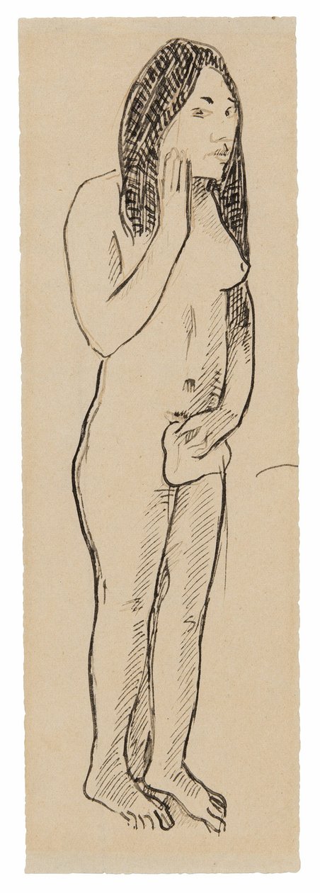 Tahiti Havva (Parau ne te varua ino resmiyle ilgili) (rekto); Yazıt Parçası (Cahier pour Aline ile ilgili) (verso) by Paul Gauguin